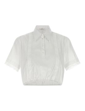 Camicia con inserto in pizzo