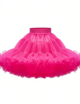 Falda de tul abombada elegante y linda para niñas preadolescentes - Shein - FashionsVida