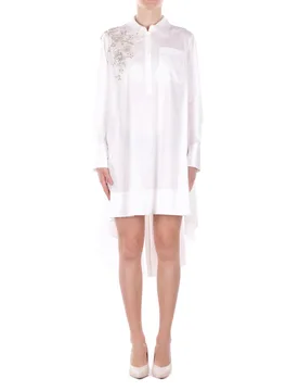 Donna abito ra6144t2943 11111 twig abito pop str c/patch bianco - Blugirl Blumarine - FashionsVida