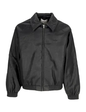 Giubbotto Uomo Basic Leather Jacket Black - Arte - FashionsVida