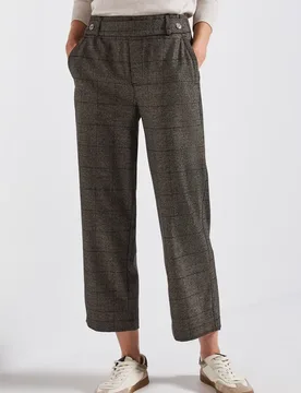 Karierte 7/8 Straight Leg Hose female Braun - Street One - FashionsVida