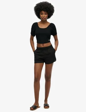 Superdry Women's Leinenshorts Schwarz - Größe: 36 - 79.99 - FashionsVida