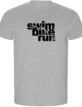 Maglietta A Maniche Corte Word Triathlon Eco Heather Grey - Kruskis - FashionsVida