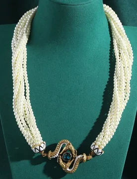 Snake Pendant Layered Pearl Necklace Luxury Designer Choker Antique Gold Color Blue Crystal Woman Vintage High Quality Jewelry - Aliexpress - FashionsVida