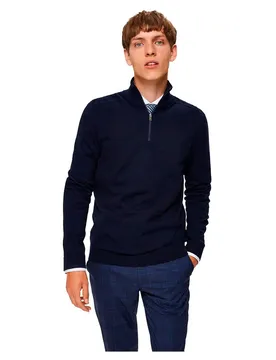 Maglione Con Zip Completo Berg Navy Blazer / Detail Melange L
