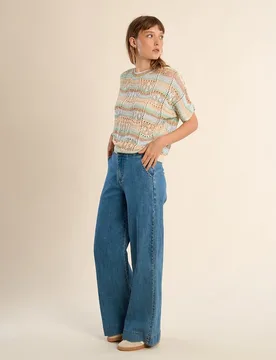 Jersey de mujer de manga corta estampado rayas - Molly Bracken - FashionsVida