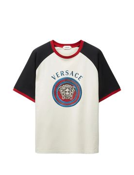 Medusa Logo Graphic T-Shirt with Raglan Sleeves - Medium