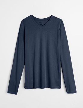 Maglietta a maniche lunghe in cotone - blu
