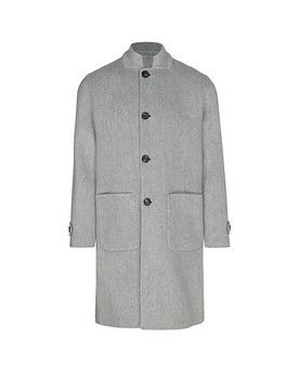 Abrigo de lana reversible gris claro 48