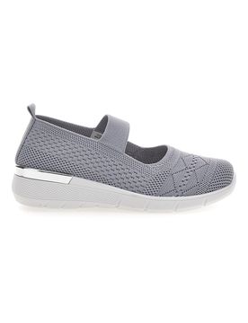 Ballerine da donna grigio in tessuto traforato TF090236 36
