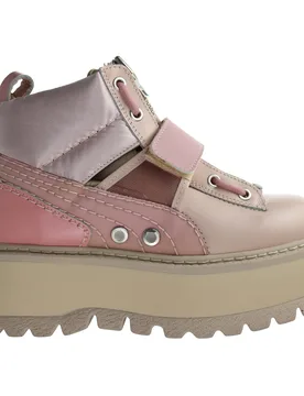 X Fenty Silver Bridal Rose Strap Womens Boots - Pink Leather - Size Uk 6 - Puma - FashionsVida
