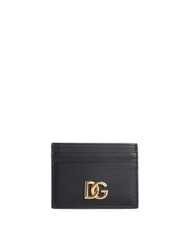 Portacarte Con Logo In Pelle Nera
