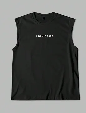 Paquete de 2 camisetas de tirantes para hombre de verano en negro y blanco con eslogan "Never Give Up" & "I Don't Care", camiseta de músculo casual d - Shein - FashionsVida