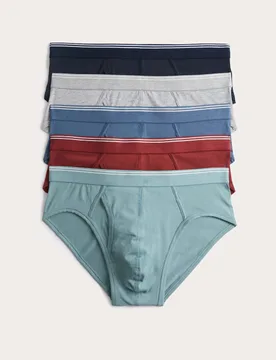 Pack Cotton Stretch Briefs Multi male - M&S - FashionsVida