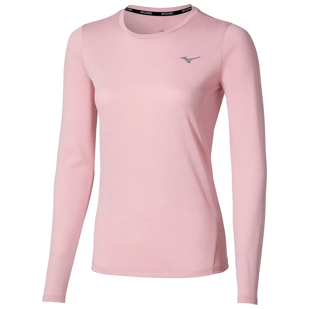 Maglietta A Maniche Lunghe Core Impulse Bleached Mauve XL - Mizuno - FashionsVida