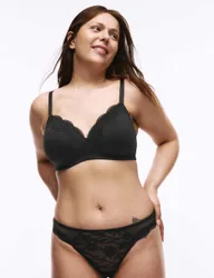 Jasmine Lace Non Wired Post Surgery Bra (A-E) Black female