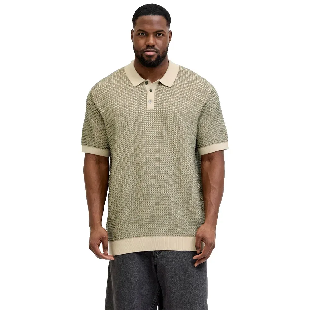 Polo à Manches Courtes Lukingsley Plus Size Martini Olive 2XL - Jack & jones - FashionsVida