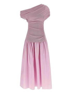 Vestito longuette in maglia drappeggiato