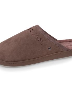 Chaussons mules cuir Taupe taupe 37