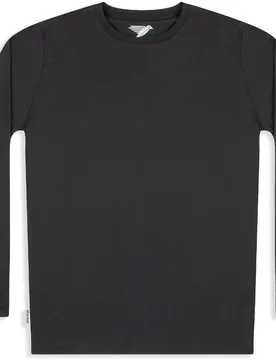 Wanda Organic Cotton Long Sleeve Tee - Charcoal - Silverstick - FashionsVida