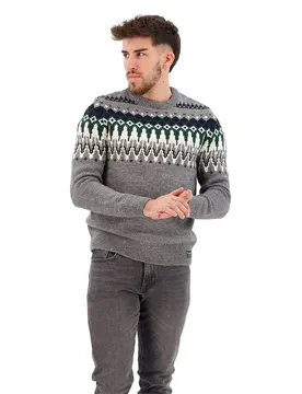 Maglione Fairisle Grey Marl Multi XL