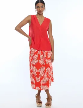 Falda pareo con estampado paisley - Lola Casademunt - FashionsVida