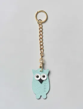 Portachiavi Charm Gufo in pelle turchese - Visonà - FashionsVida
