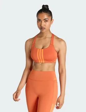 Reggiseno da allenamento Optime 3 Stripes Medium Support XS Fox Orange / Fox Orange - Adidas - FashionsVida