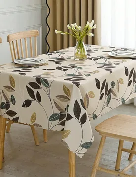 Pieza Mantel rectangular, Mantel impreso elegante, Resistente al agua y a las manchas, Mantel de poliéster lavable, Adecuado para mesa de comedor, ba - Shein - FashionsVida