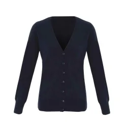 Womens/ladies Essential Acrylic V Neck Cardigan (Navy) - Size 16 Uk
