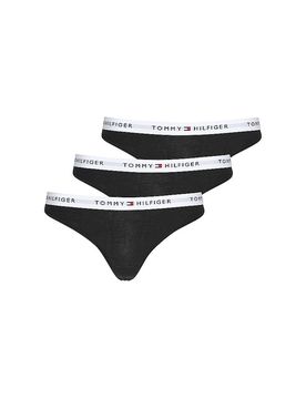 String 3er Pkg. black schwarz L damen