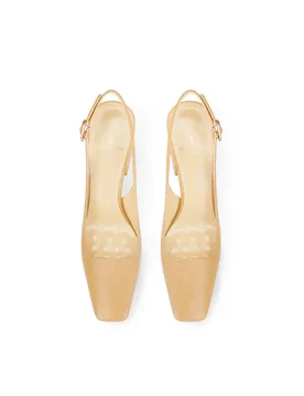 Spring New Sweet Chunky Heel Square Toe Nude Genuine Leather High Heel Sandals for Women Premium Sense Match Dresses - Aliexpress - FashionsVida