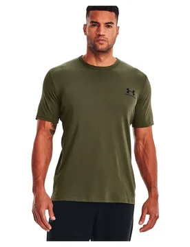 T-shirt à Manches Courtes Sportstyle Left Chest Marine OD Green / Black / Black L - Under armour - FashionsVida