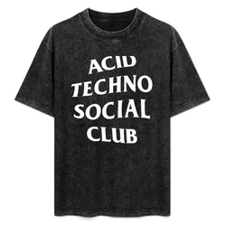 Acid Techno Social Club T-Shirt Comfortable Basic Crew Neck Tee