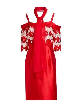 Midi-Kleid Damen Rot 38 Damen - MUSANI COUTURE - FashionsVida