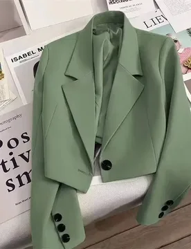 Short Fashion Women Blazers Casual Elegant Female Suits Jacket Spring Autumn Solid Long Sleeve Office Lady Blazer Coat Tops - Aliexpress - FashionsVida