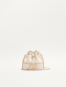 Mini Vlogo Signature Bucket Handbag in Nappa Leather