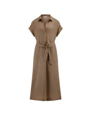 Riani Vestido de lino marrón 48