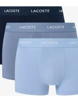 Pack de hombre de 3 calzoncillos de hombre tipo bóxer de hombre elásticos de la marca en azul - Lacoste - FashionsVida
