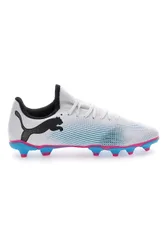 Scarpe da Calcio Bianche con Tacchetti Azzurri Future 7 Play FG/AG JR 37½