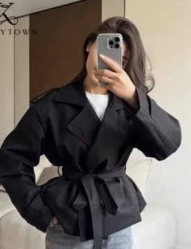 Autumn New Adjustable Waist Trench Coat Women Double-Breasted British Label Wind Trench Chic Basic Button Wrap Coat Outwear - Aliexpress - FashionsVida