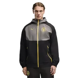 Veste Manchester City Fc Tech Black / Yellow Blaze L Homme