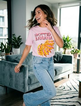 T-shirt in cotone con stampa - lavanda