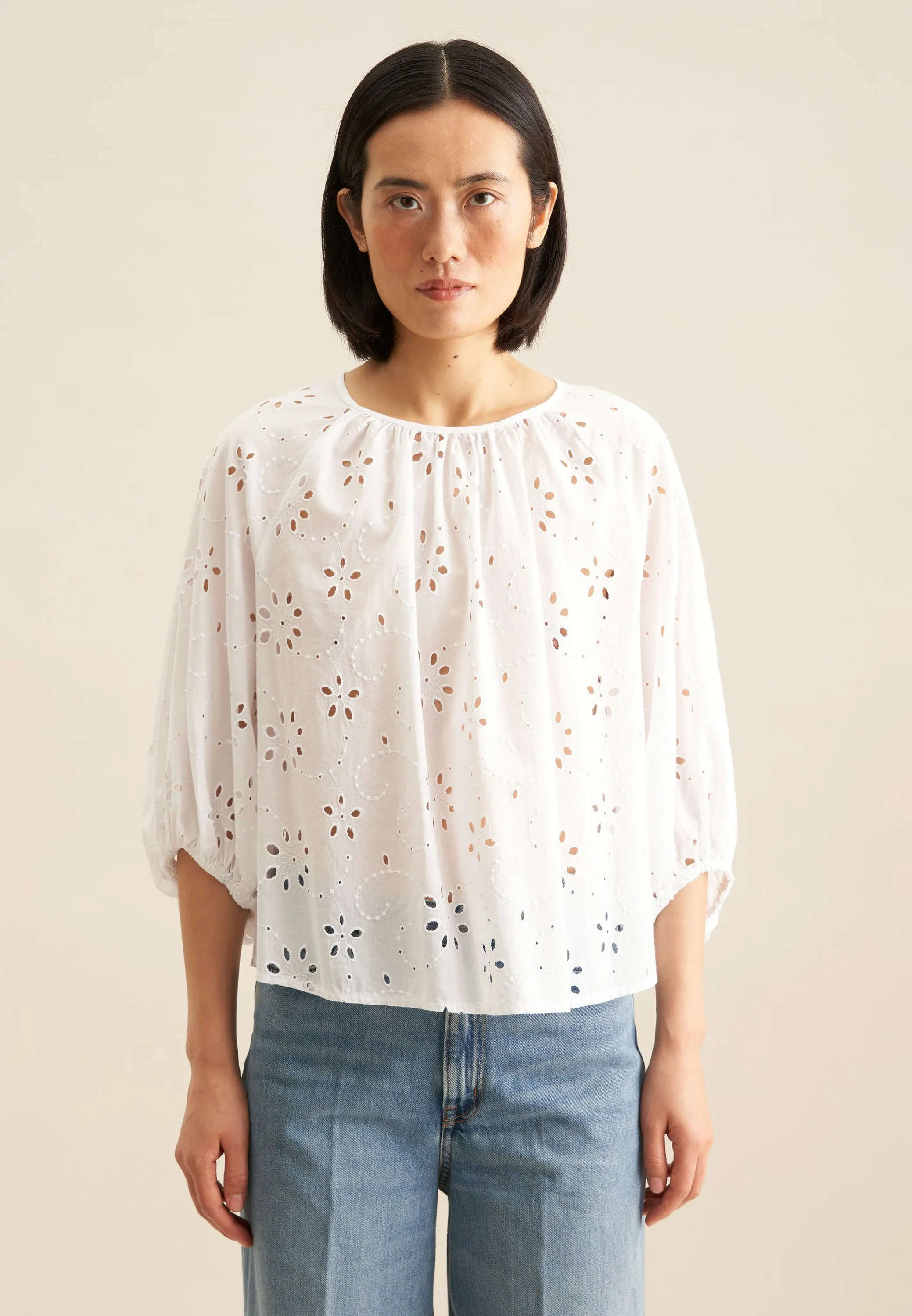 Shirtbluse Stickerei Weiß 36 - Seidensticker.com - FashionsVida
