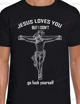 Jesus Love You Funny Gift Tee Black T Shirt Christian Faith God Gift Fashionable Short Sleeves Personalized Clothing T-shirt - Aliexpress - FashionsVida