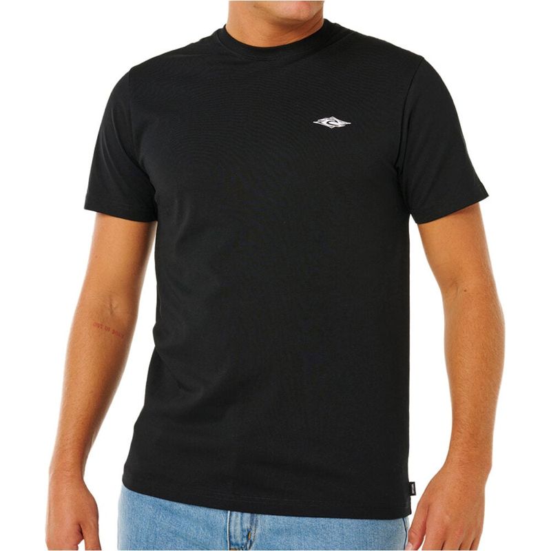 Streamline embroid camiseta manga corta hombre Negro (L)