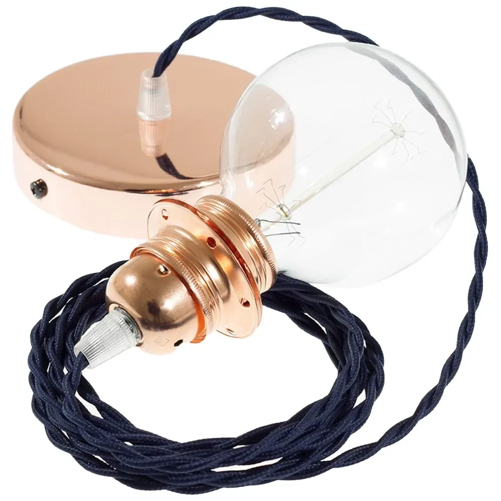 Cables Lampe Suspendue Pendel Pour Abat-jour Tm20 50 Cm Dark Blue / Copper One Size - Creative - FashionsVida