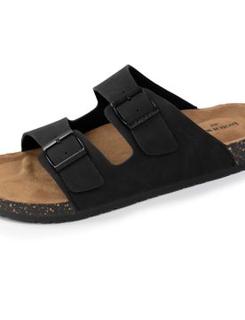 Mules sandales double bride cuir Noir noir 41