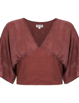 Blusa de mujer con fajín y manga fluida - The-Are - FashionsVida