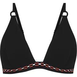 Top de bikini de la colección pasarela de tirantes regulables y estampado liso